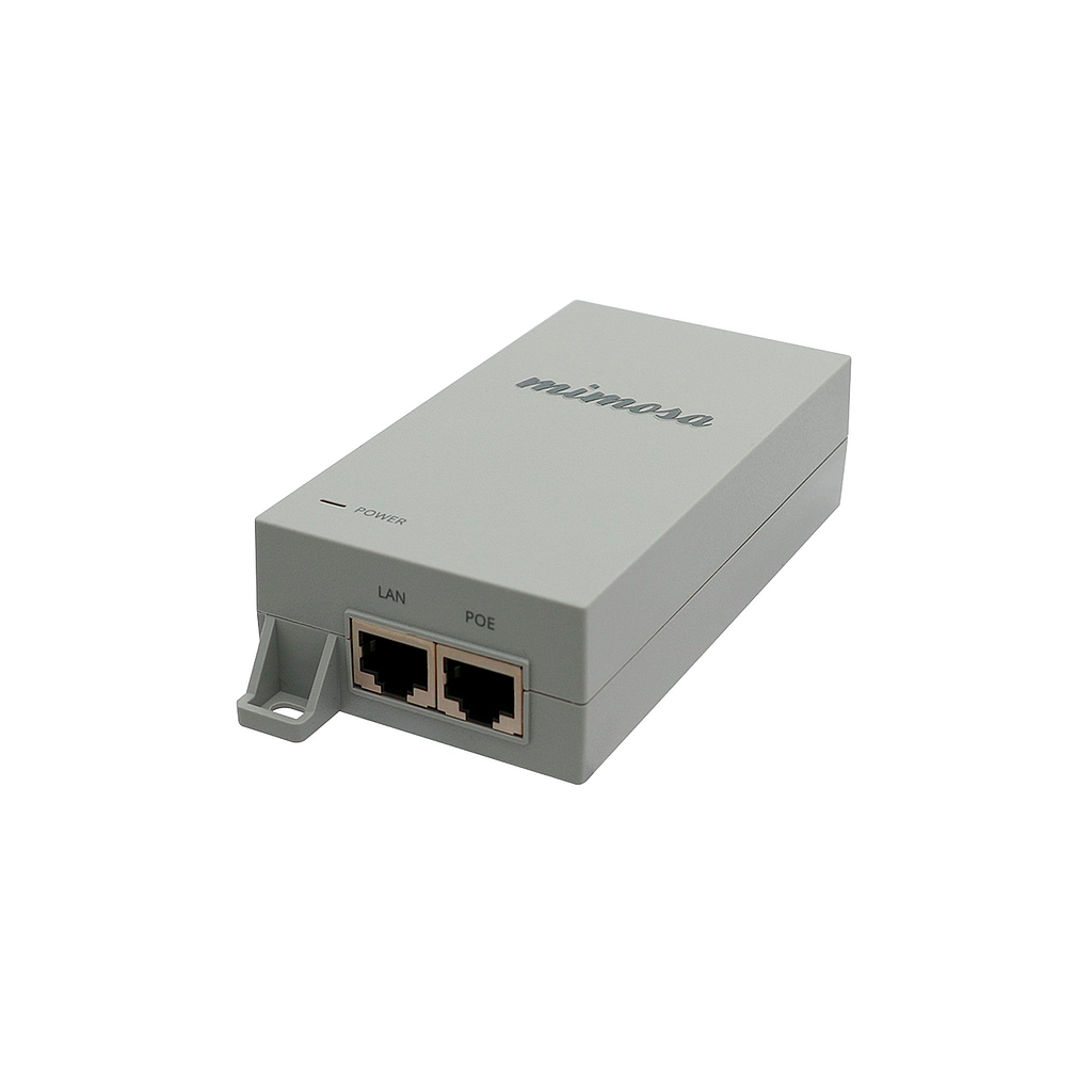 Inyector PoE para equipos Mimosa, 24VDC 0.5A, 12W de potencia. NO incluye cable de poder