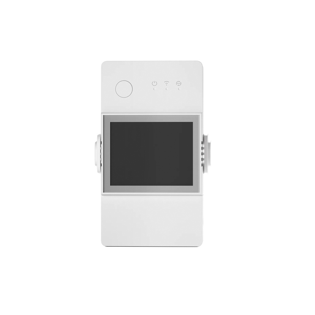 SONOFF TH Elite - Interruptor inteligente, 1 gang, monitoreo de temperatura/humedad, LCD Screen,100-240V AC 50/60Hz 20A Máx., contacto seco 5-30V 1A Máx., WiFi.