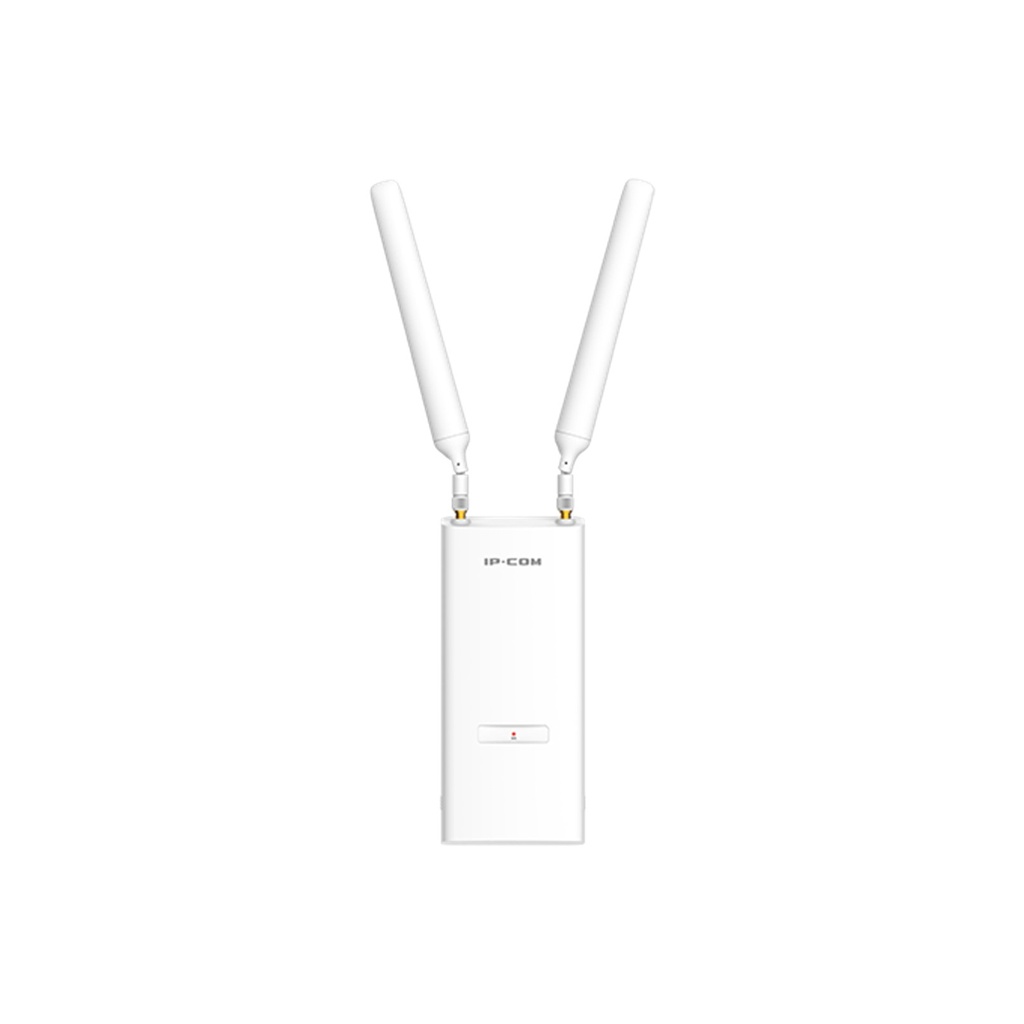 Access Point doble banda AC1200, para exterior IP65, puertos: 1 LAN FE, MU-MIMO cobertura 200㎡, antenas: RP-SMA 2x5dBi montaje en poste y pared, marca IP-COM Tenda.