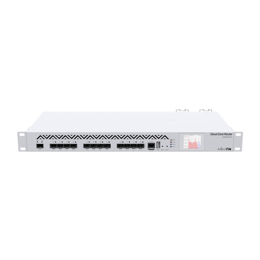 [CCR1016-12S-1S+] CloudCore Router, 12 SFP, 1xSFP+, 16 núcleos x 1.2GHz CPU, 2GB RAM, LCD panel, Fuente redundante, RouterOS L6