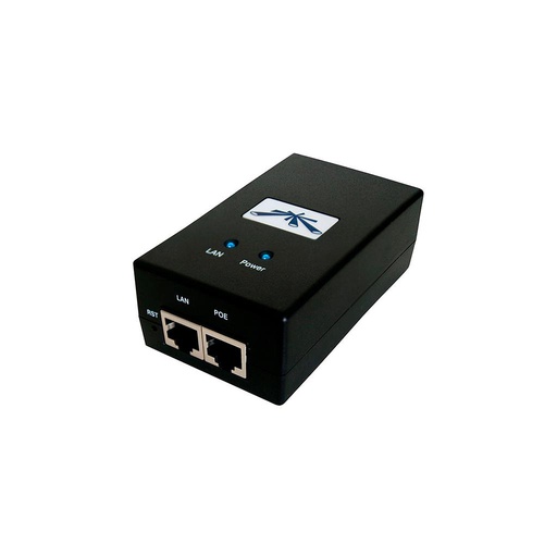 [POE-24-12W] Adaptador y protector ESD PoE, 24VDC 0.5A, 12W, FE, marca Ubiquiti.