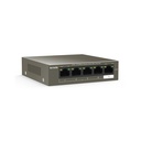 Switch PoE extendido TEF1105P-4-63W, 5 puertos Fast Ethernet (4 PoE), 63 watts, marca Tenda.