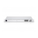Consola Unifi Dream Machine Pro, todo en uno, incluye: router con funciones de balanceo y failover, 2 puertos WAN(10G SFP+ 1G RJ45), firewall Enterprise, switch con 9 puertos LAN (1 SFP+ 10G, 8 RJ45 1G), NVR con 1 bahía para HD, integra todas las aplicaciones Unifi(network, protect, access y conect), 1U, montaje en Rack, marca Ubiquiti.