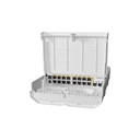 Switch netPower 16P, 16 puertos ethernet con salida PoE, 2 puertos SFP+. Para uso en exteriores, no incluye fuente de poder, marca Mikrotik 