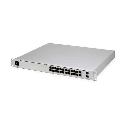 [USW-Pro-24-POE] Switch Unifi profesional 24 puertos PoE, capa 3 administrable, puertos: (24) RJ45 de 1GbE (16 PoE+ y 8 PoE++) y (2) SFP+ de 10G, 400W, marca Ubiquiti.