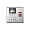 Terminal de Control de Acceso, Lector de Huellas con registro de 10 mil usuarios, 100 mil registros, Pantalla LCD de 2.4", Lectura de Tarjetas MIFARE, Puerto USB, 12V, marca Hikvision