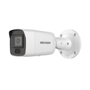 Cámara IP Hikvision, AcueSense tipo Bala, 8 MPX, lente fijo, WDR, ultra baja iluminacion, filtrado de faltas alarmas basado en reconocimiento de humano y vehiculos, IP67, 12V, PoE, Marca Hikvision