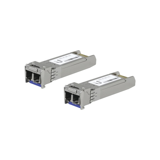 [UACC-OM-SM-10G-D-2] Módulos (pareja) SFP/SFP+ de 10 Gbps, fibra monomodo, LC UPC dúplex, 10 kms., marca Ubiquiti.