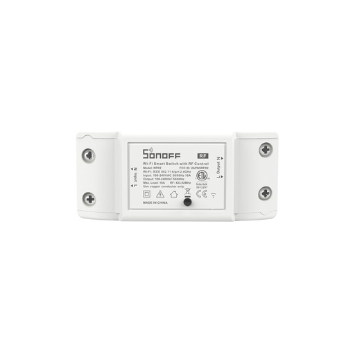 [RFR2] Interruptor inteligente de 1 circuito BasicR2, 100-240VAC 10A 2200W, WiFi y RF433MHz, marca Sonoff.