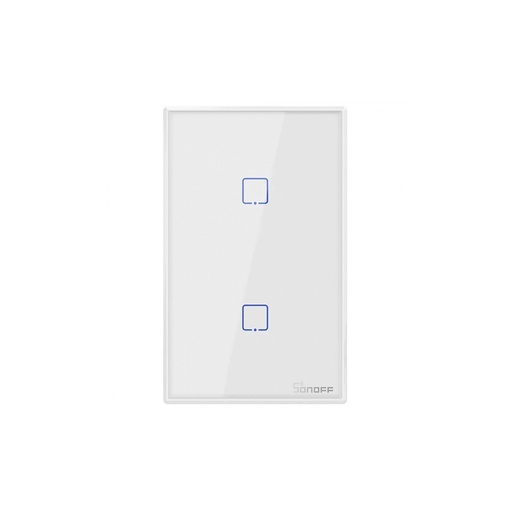 [T2US2C] SONOFF TX - Interruptor de pared inteligente con botones touch, 2 gang, 100-240V AC 50/60Hz, 4A/Total, WiFi, RF 433MHz.