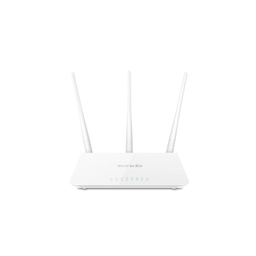 [F3] Router F6 Wi-Fi N300 2.4 GH5, puertos: 1 WAN FE, 3 LAN FE, antenas: 3x5dBi, marca Tenda.