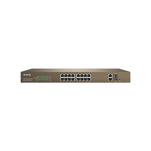 [TEF1218P-16-250W] Switch PoE extendido TEF1218P-16-250W, puertos: 16 FE PoE, 2 GE y 1 SFP, 250 watts, marca Tenda.