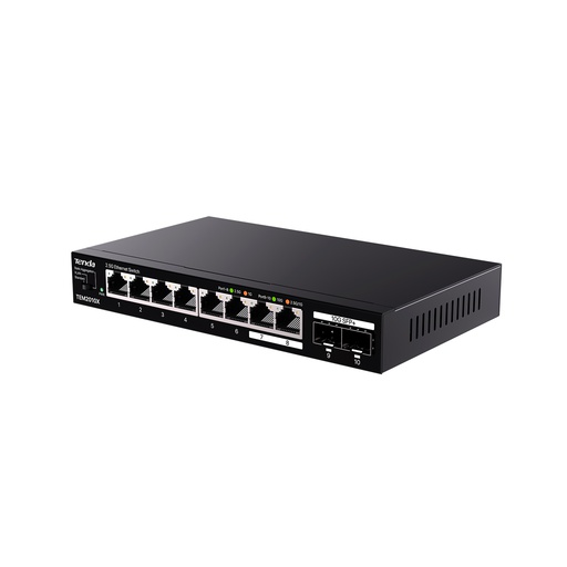[TEM2010X] Switch de 8 puertos de 2.5G Ethernet, 2 slot para puertos de 10Gb Ethernet SFP+, marca Tenda.