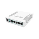 RB260GS, Smart Switch Gigabit Ethernet 5x, SFP cage, estuche de plástico, SwOS, marca Mikrotik